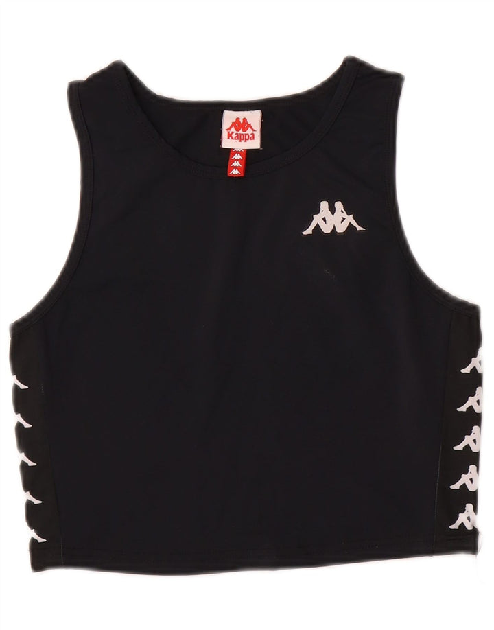 Kappa Dame Crop Grafisk Vest Top UK 12 Medium Sort