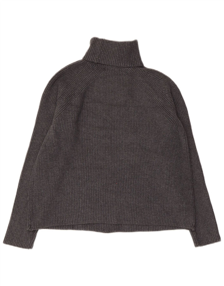 MARKS & SPENCER Dame Crop Roll Neck sweater UK 12 Medium Grey