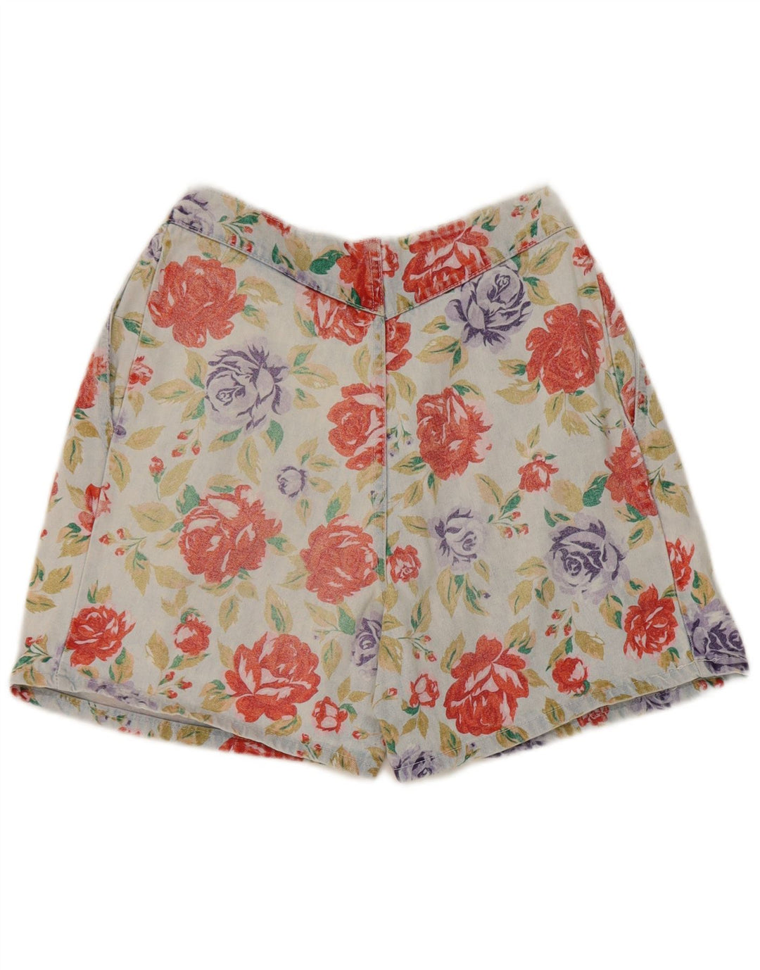 Vintage Dame Pegged Denim Shorts IT 40 Small W25 Multicolored Floral