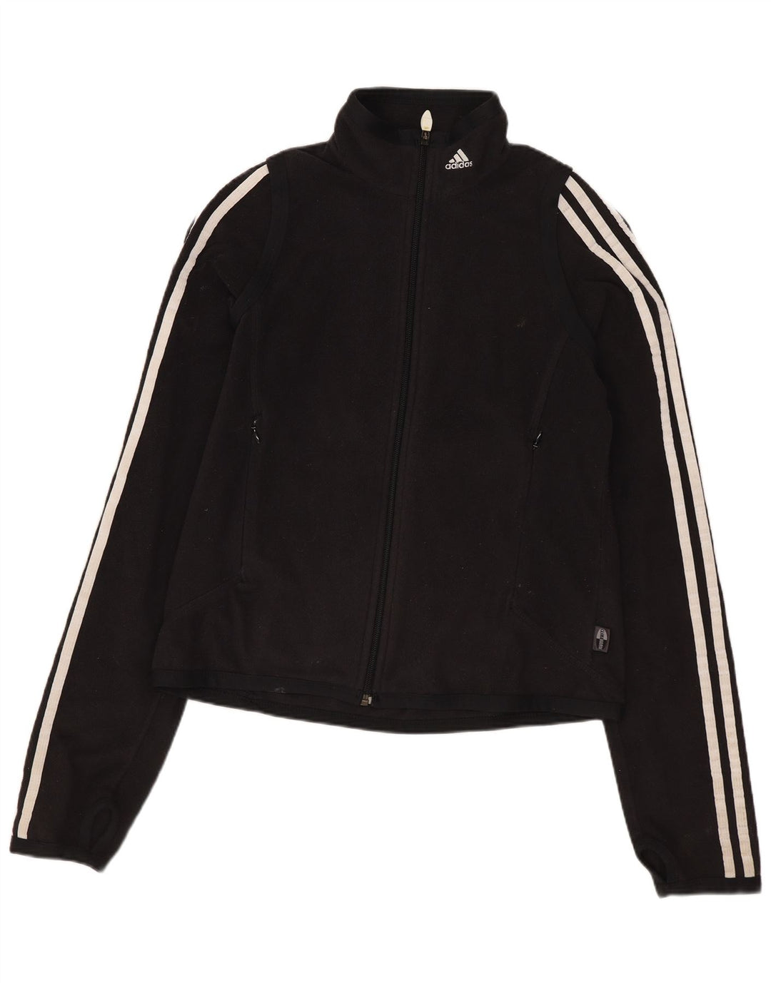 Adidas Dame Climawarm Fleecejakke UK 12 Medium Sort Polyester