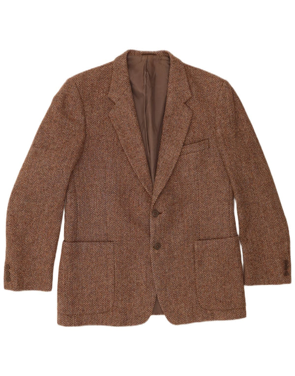 Vintage herre 2-knaps blazerjakke UK 38 medium brun sildeben