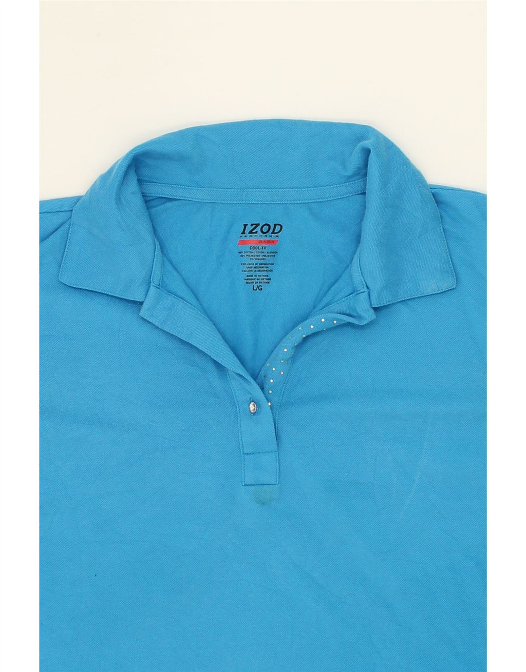 IZOD Womens Polo Shirt UK 16 Large Blue Cotton Vintage Izod and Second-Hand Izod from Messina Hembry 