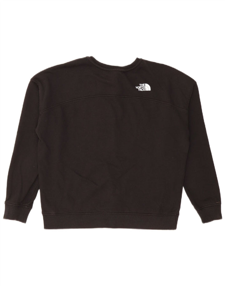 The North Face Womens Crop Graphic Sweatshirt Jumper UK 16 Large Black