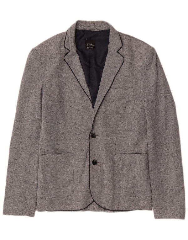 Zara Herre 2-knaps blazerjakke UK 36 Lille grå polyester