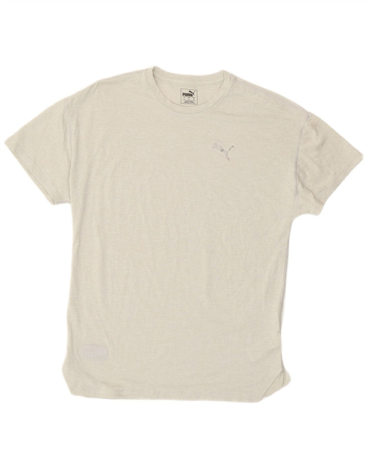 Puma Herre T-Shirt Top Medium Grey Flecked Polyester
