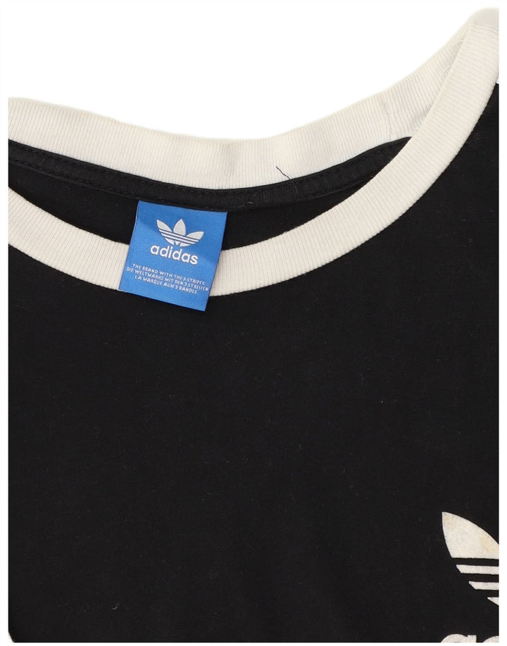 Adidas Herre T-Shirt Top Medium Sort Colourblock Polyester