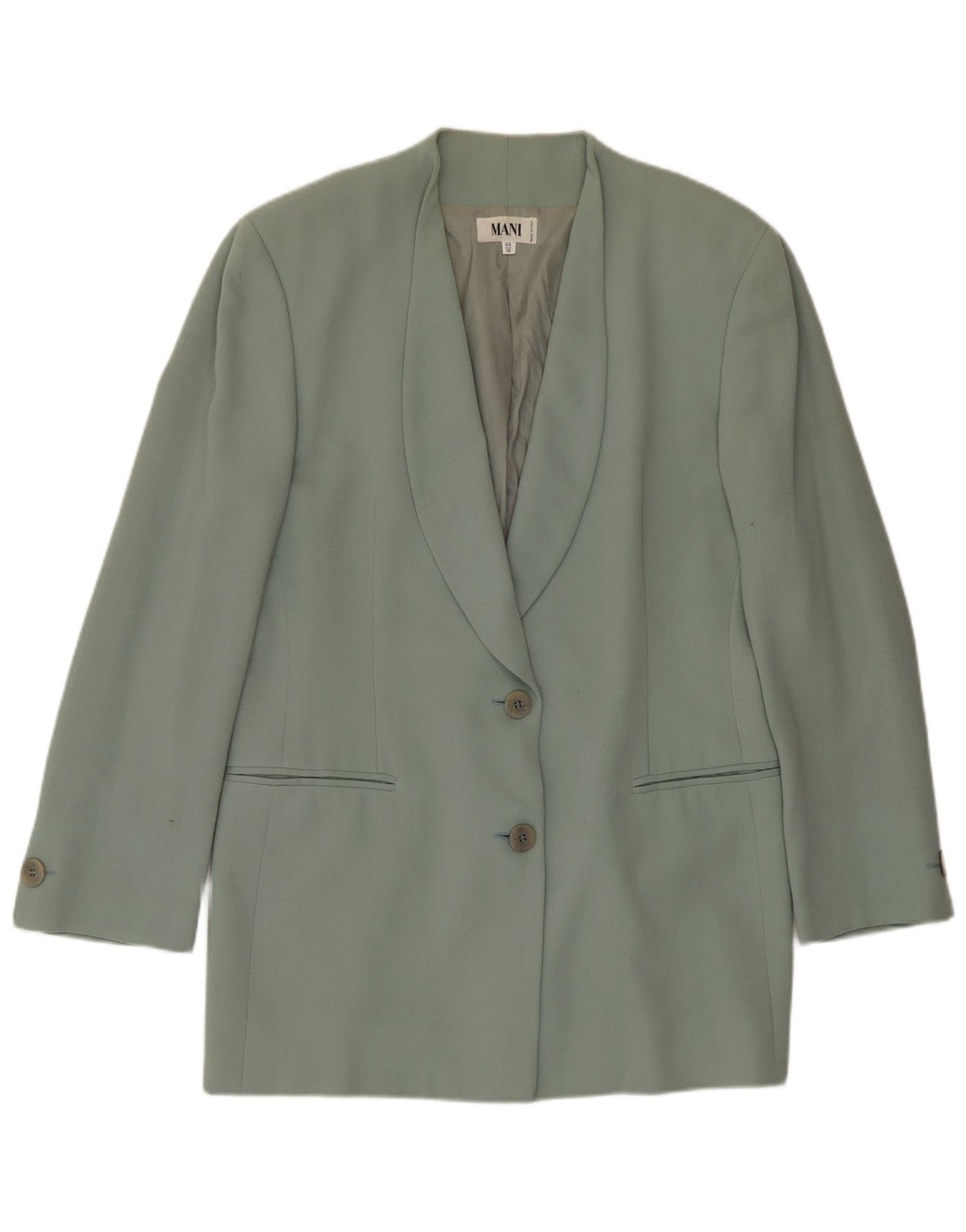 MANI Dame 2-knaps blazerjakke IT 44 Medium Green Virgin Wool