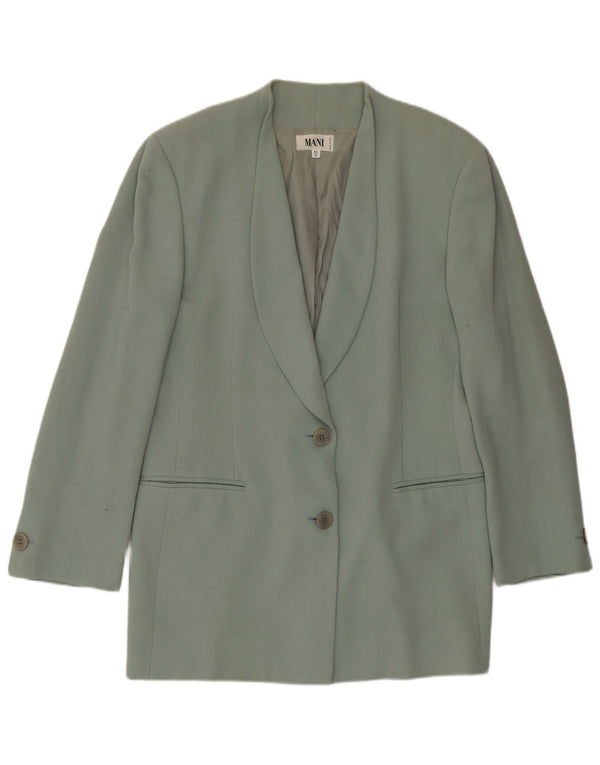 MANI Dame 2-knaps blazerjakke IT 44 Medium Green Virgin Wool