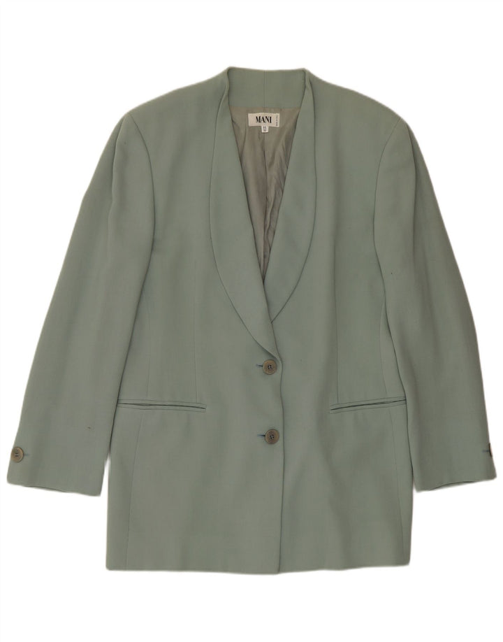 MANI Dame 2-knaps blazerjakke IT 44 Medium Green Virgin Wool