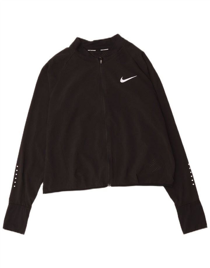 Nike Womens Running Crop træningsdragt topjakke UK 16 Stor sort polyester