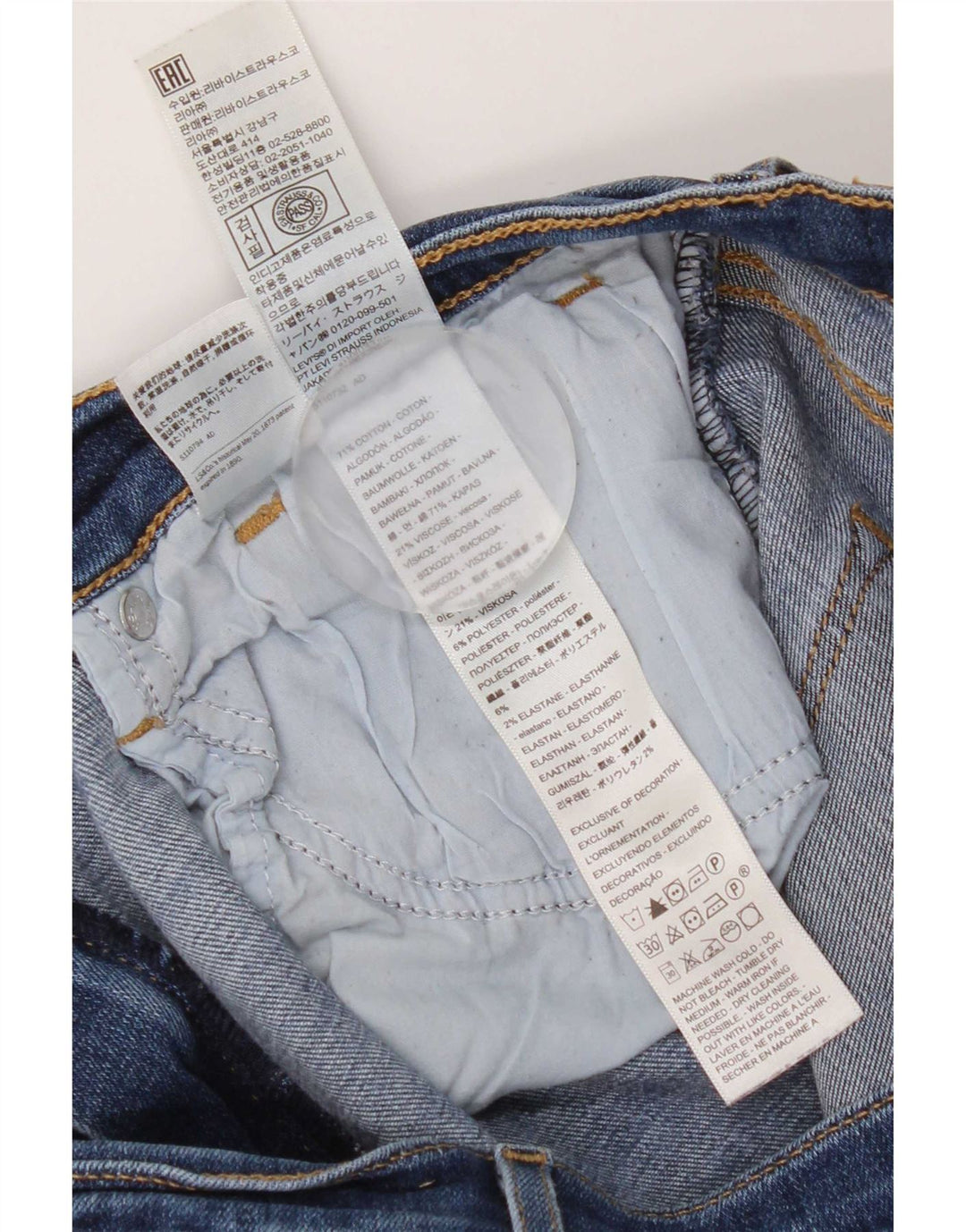 Levi's Dame 724 Højtaljede lige jeans W30 L32 Blå Bomuld