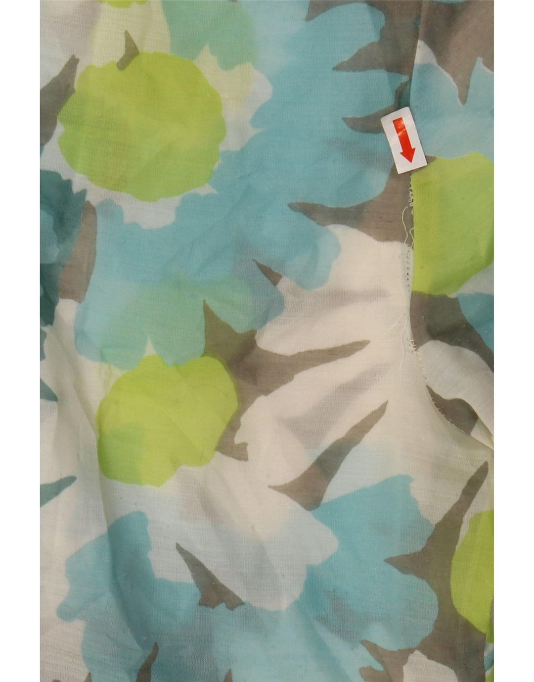 VINTAGE skjortebluse med 3/4 ærmer til kvinder UK 14 Stor flerfarvet blomster