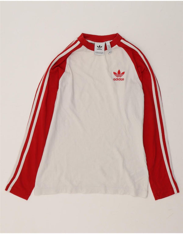 Adidas Mens Top Long Sleeve XS White Colourblock Cotton