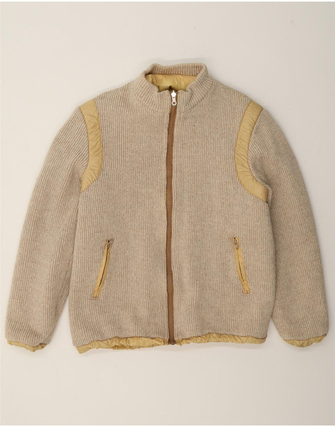 Vintage Herre Vendbar Bomber Jacket UK 36 Small Beige