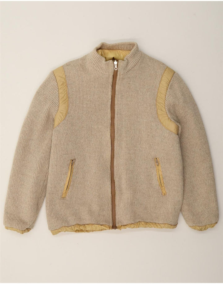 Vintage Herre Vendbar Bomber Jacket UK 36 Small Beige