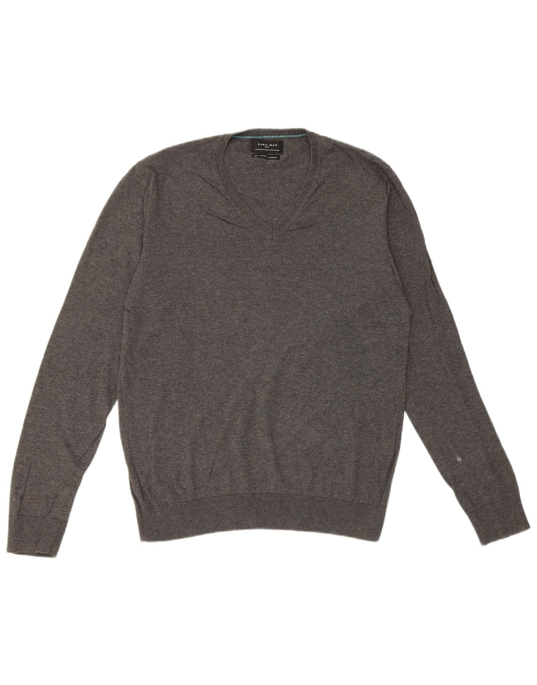Zara Herre V-hals sweater Medium Grå Silke