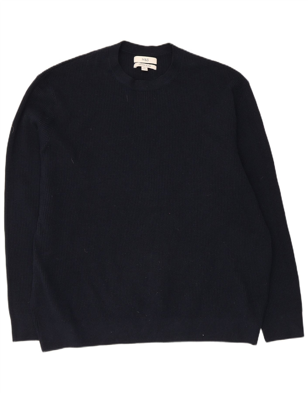 Marks & Spencer Herre sweater med rund hals 3XL marineblå polyester