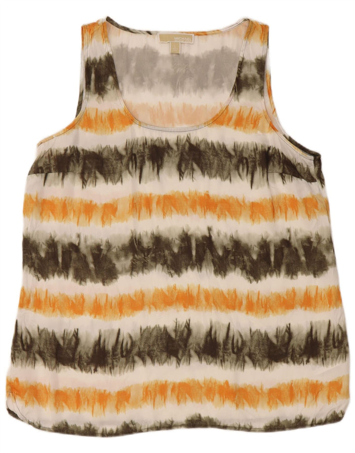 MICHAEL KORS Damevest Top UK 16 Large Multicolor Tie Dye Polyester