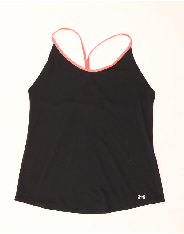 Under Armour Womens Heat Gear Crop Vest Top UK 12 Medium Black