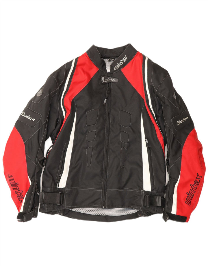 Wintex Herre Motorstyle Graphic Racer Jacket UK 38 Medium Sort Colourblock