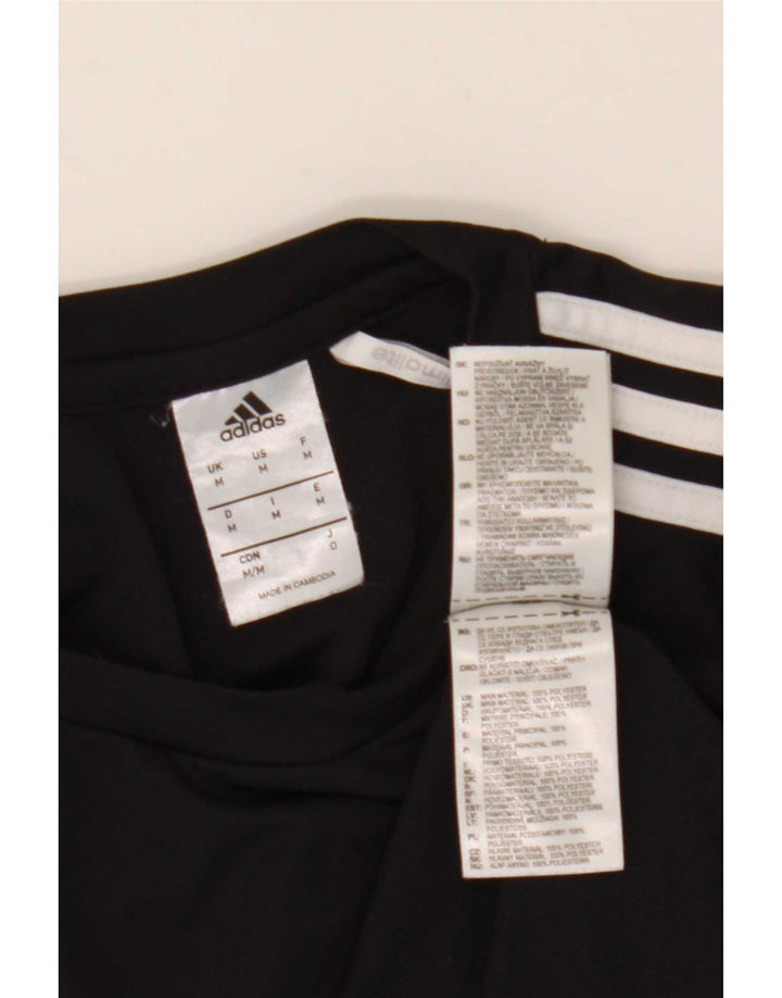 Adidas Herre Climalite T-Shirt Top Medium Sort Colourblock Polyester