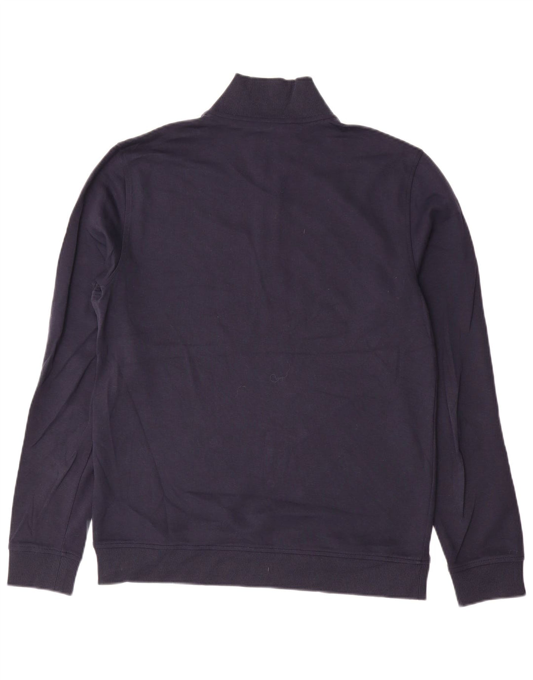 Ted Baker Herre Zip Neck Sweatshirt Jumper Størrelse 3 Medium Navy Blue Bomuld