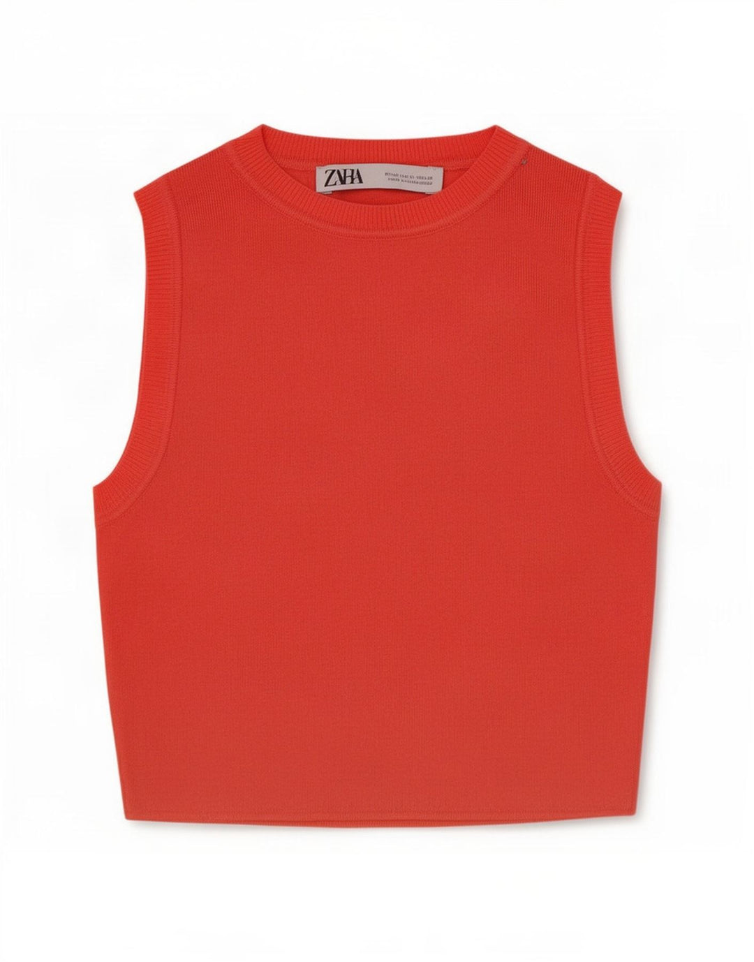 Zara Womens Crop Vest Top UK 12 Medium Red Viscose