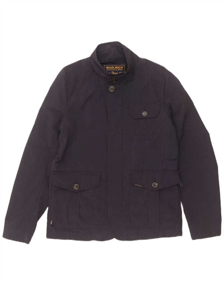 Woolrich Herre Utility Jacket UK 38 Medium Navy Blue Polyester