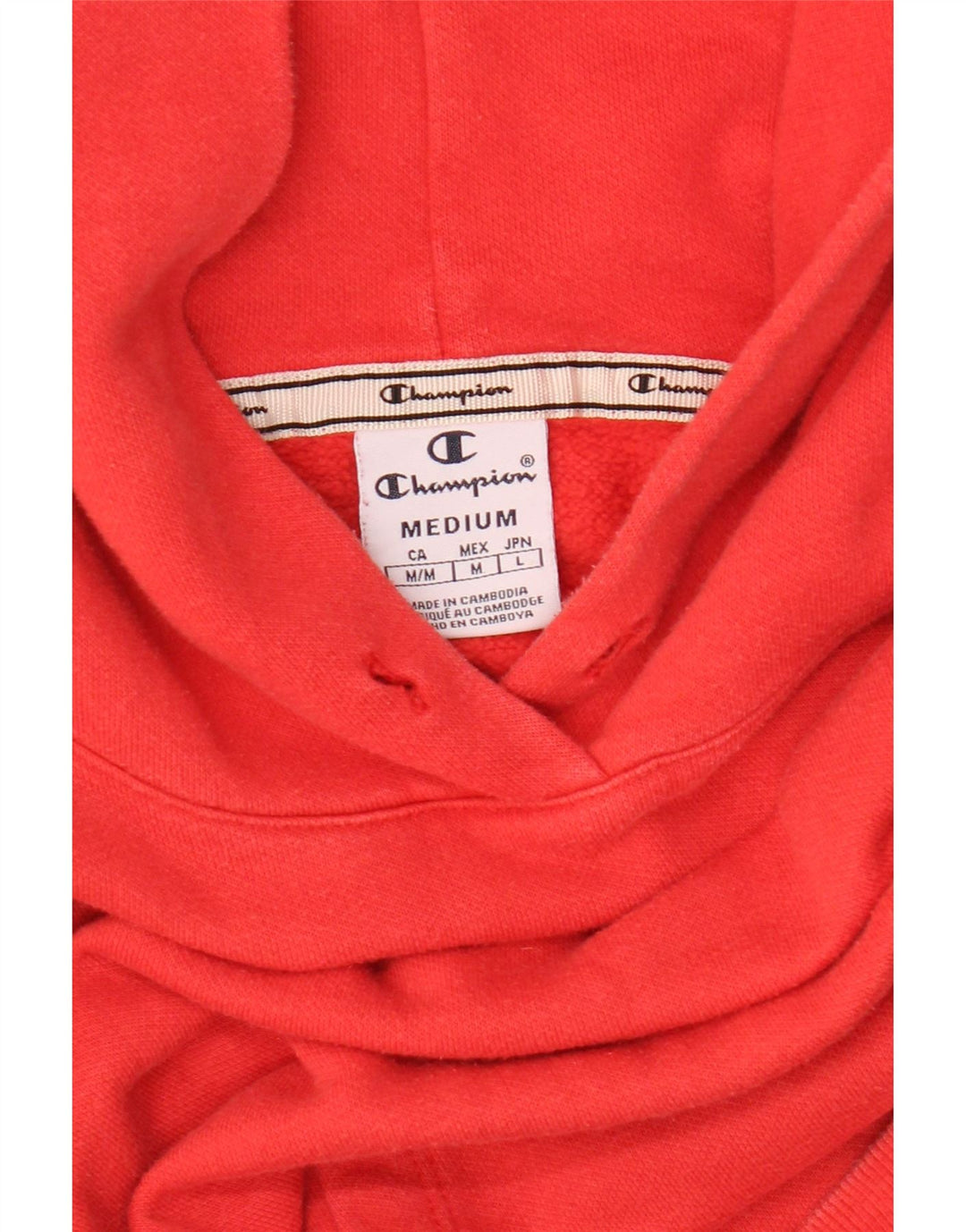 Champion Dame Crop Hoodie Jumper UK 14 Medium Red