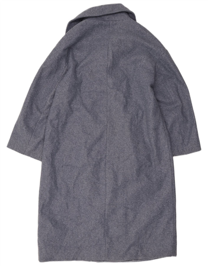 Zara Dame Dobbeltradet Frakke UK 10 Small Blue Polyester