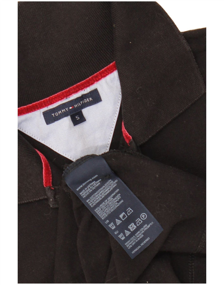 TOMMY HILFIGER Dame poloshirt UK 8 Small Black Bomuld