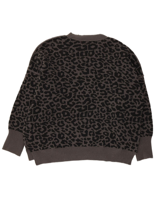 Abercrombie & Fitch Dame Boat Neck Jumper Sweater UK 16 Large Grå