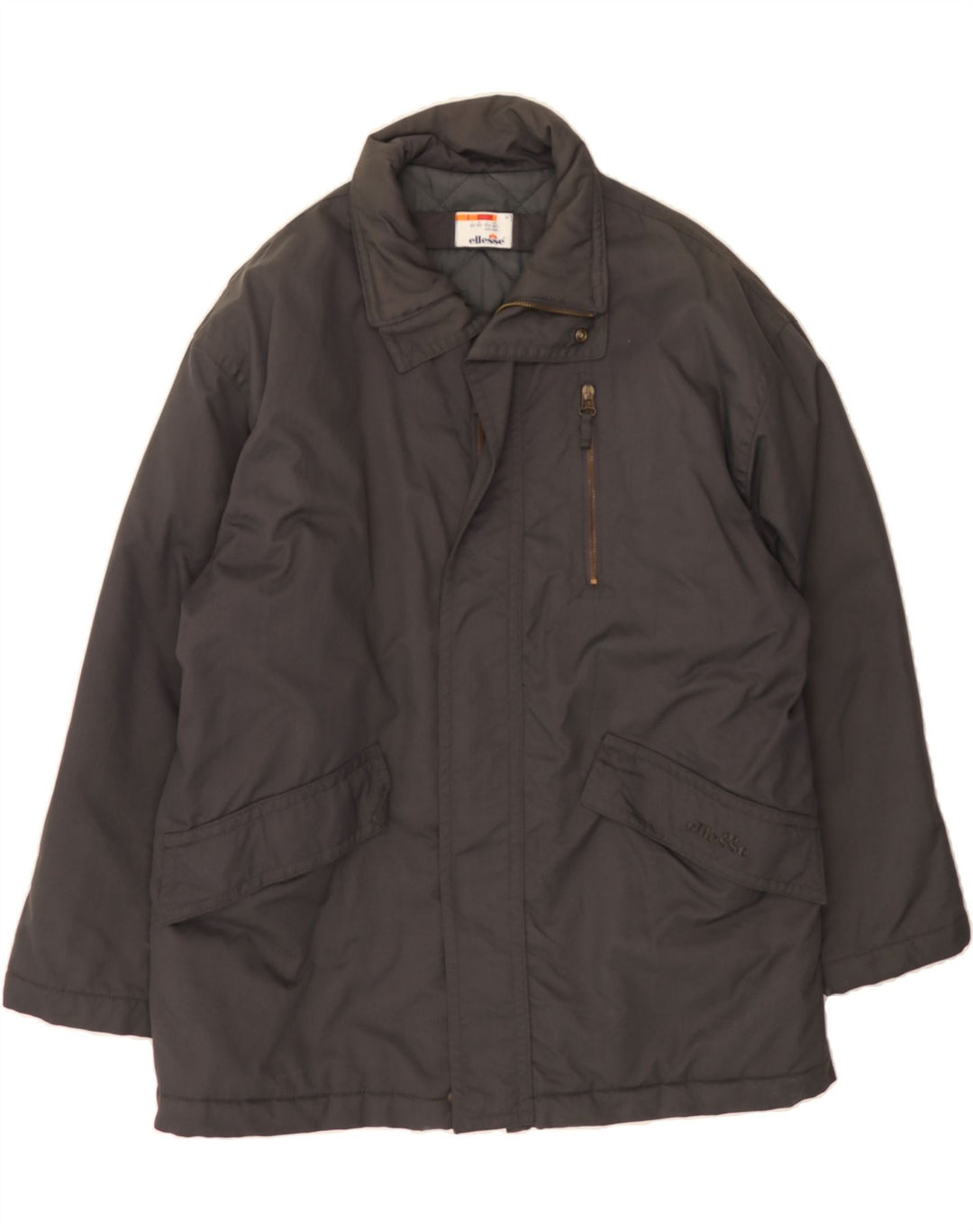 ELLESSE Mens Padded Jacket IT 50 Large Grey Polyester Vintage Ellesse and Second-Hand Ellesse from Messina Hembry 