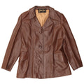 Julian Vard Dame 3-knaps Læder Blazer Jakke UK 10 Lille Brun