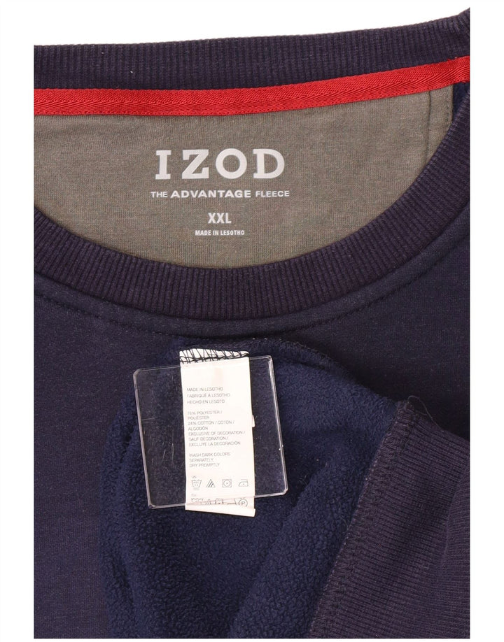 Izod Herre Sweatshirt Jumper 2XL Navy Blue Polyester