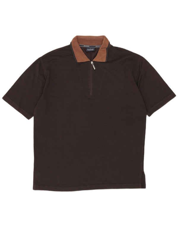 Trussardi Jeans Poloshirt til mænd Medium Sort Colourblock Polyester