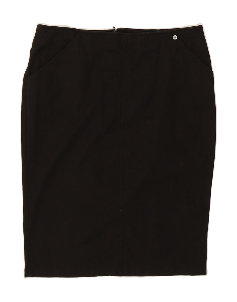 ARMANI Womens Pencil Skirt IT 42 Medium W30 Black Cotton Vintage Armani and Second-Hand Armani from Messina Hembry 