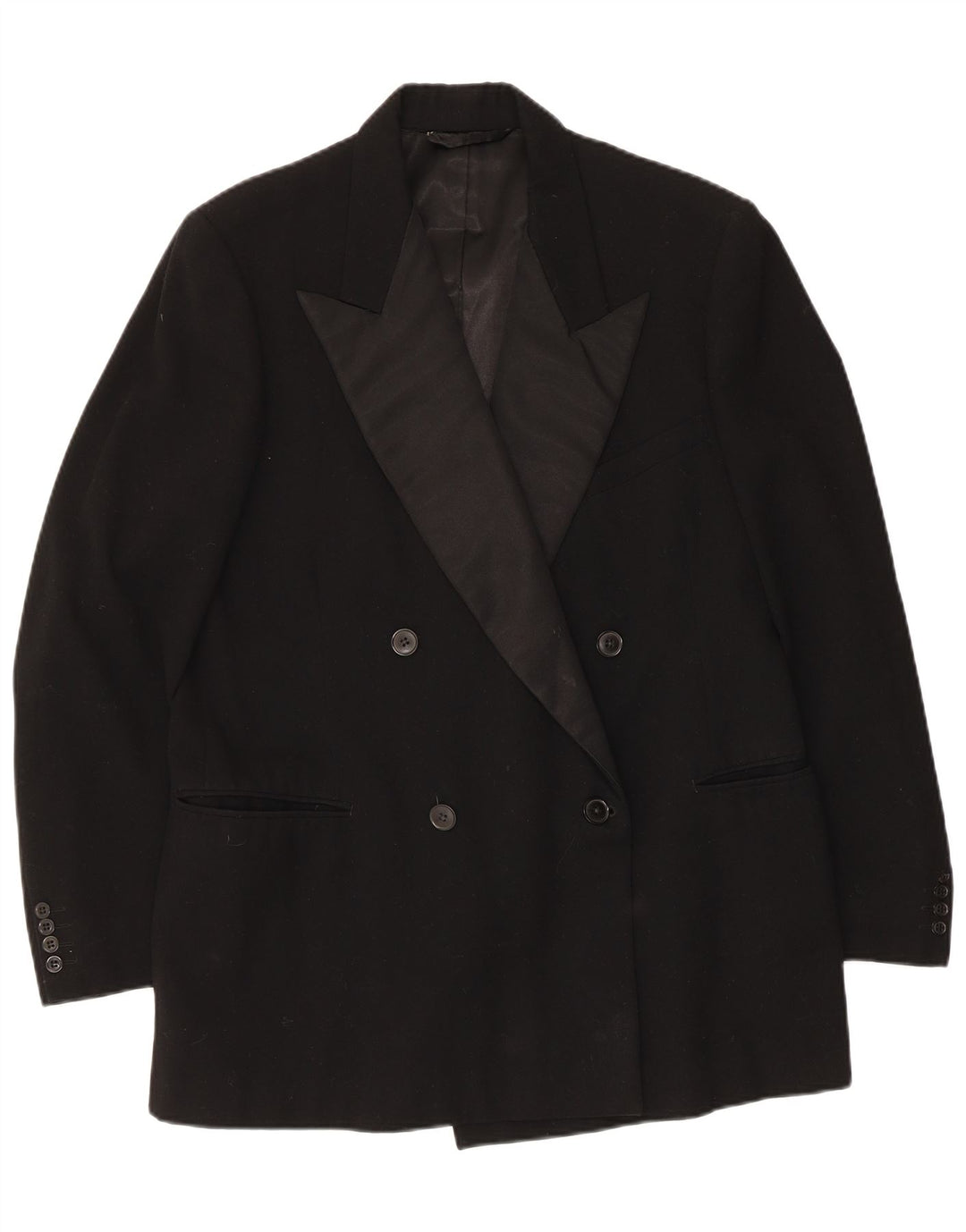 Burton Dame Dobbeltradet Oversized Blazer Jacket UK 6 XS Sort