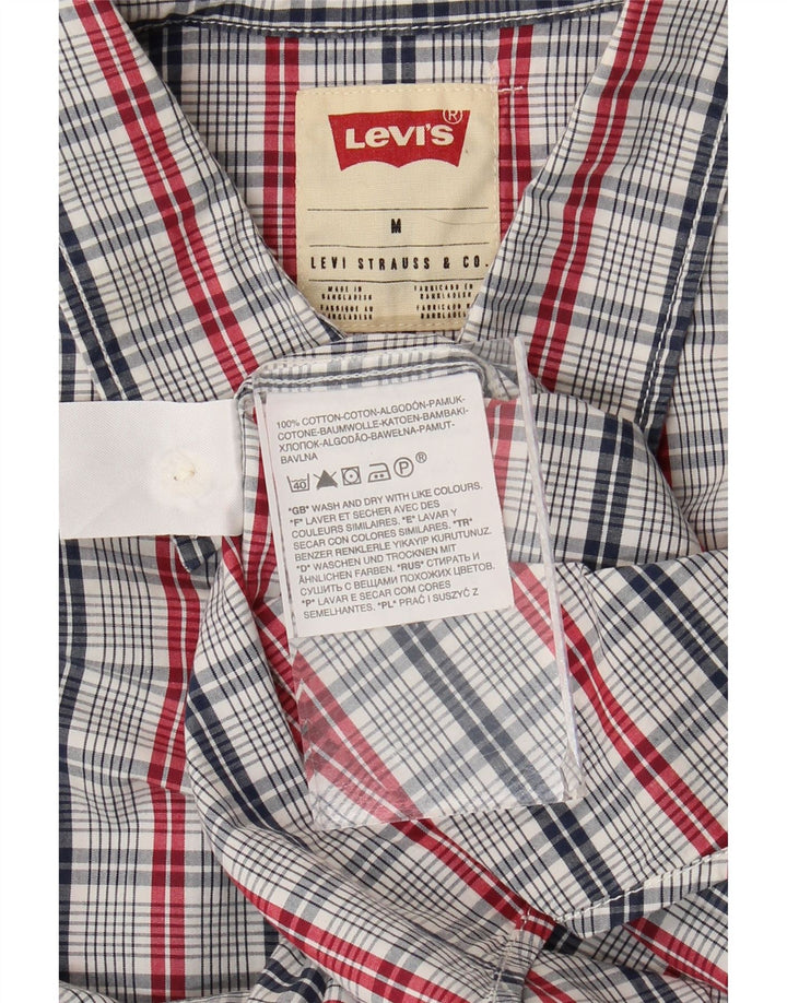 Levi's Kortærmet Herre-skjorte med standardpasform Medium blå ternet bomuld