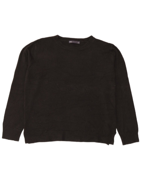Marks & Spencer Dame sweater med rund hals DK 14 Medium Sort Akryl