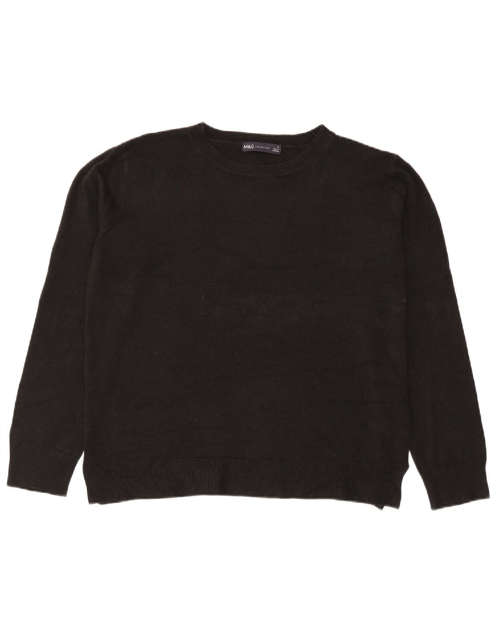Marks & Spencer Dame sweater med rund hals DK 14 Medium Sort Akryl