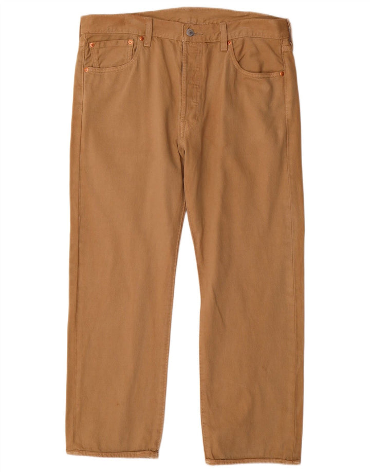 Levi's Herre 501 Straight Jeans W34 L27 Beige Bomuld