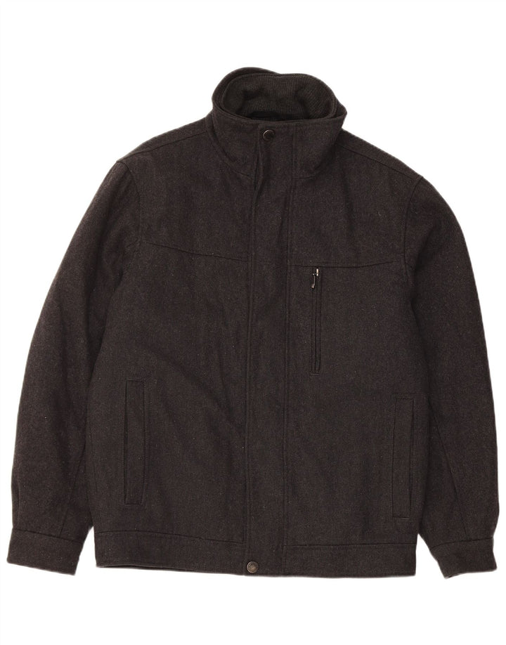 London Fog Herre Towne Bomber Windbreaker Jacket UK 38 Medium Grey Wool