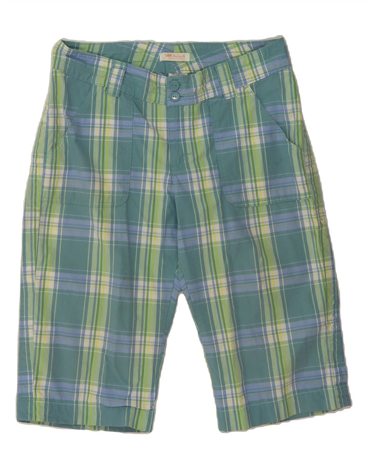 LEE Womens Casual Shorts US 14 XL W36  Blue Check Cotton Vintage Lee and Second-Hand Lee from Messina Hembry 