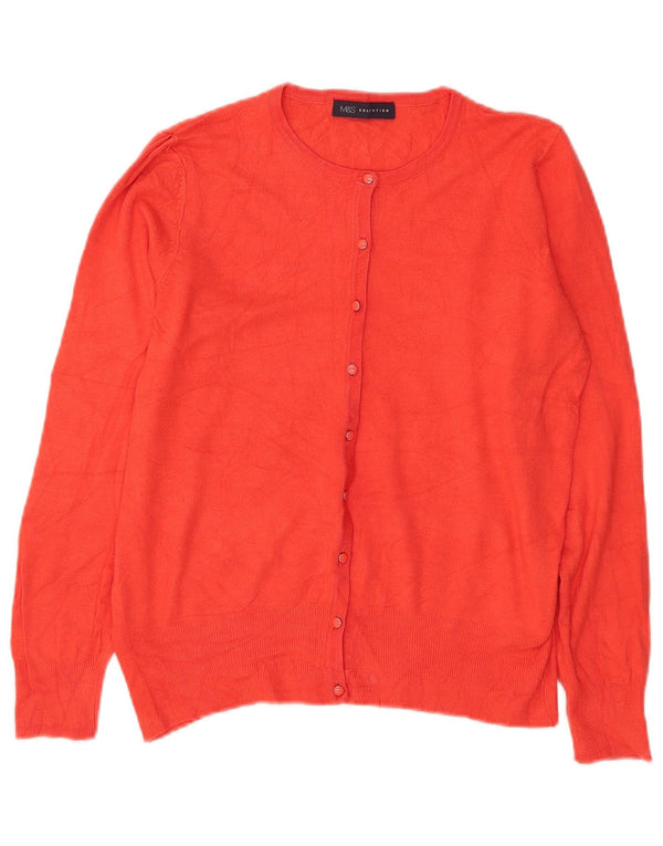 Marks & Spencer Dame Cardigan Sweater UK 14 Large Orange Viscose