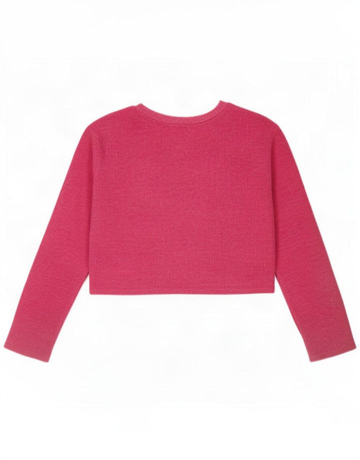 Zara Womens Crop Top Langærmet UK 14 Medium Pink