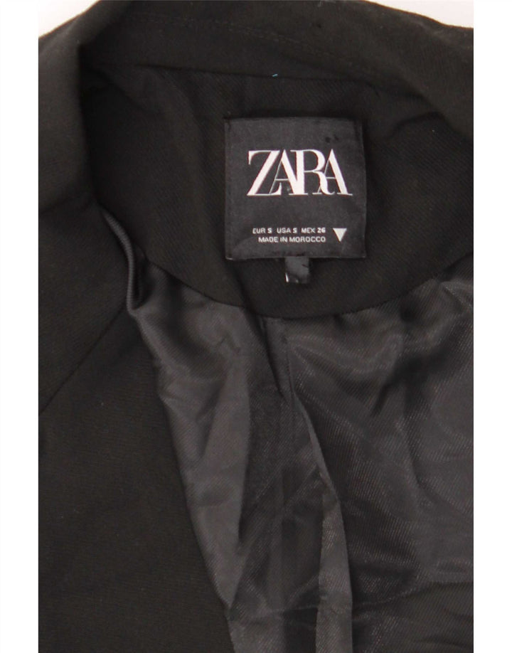 Zara Dame Dobbeltradet Oversized Blazer Jacket UK 10 Small Black