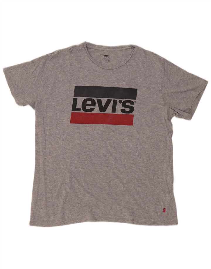 Levi's Herre grafisk T-shirt Top Stor Grå Flecked