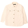 Zara Dame Oversized Corduroy Jacket UK 10 Small White Bomuld