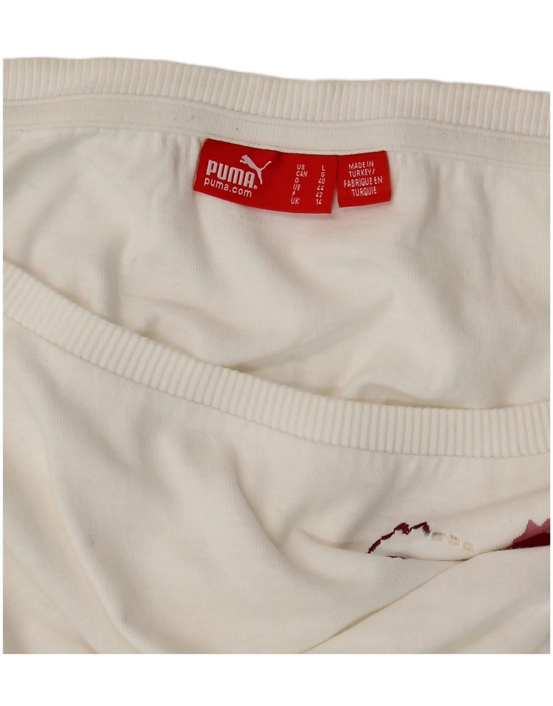 PUMA Grafisk T-shirt top til kvinder UK 14 Medium White